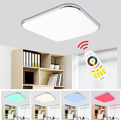 VINGO 24W lámpara Techo RGB Regulable Resistente al Agua lámpara de Techo Moderna LED luz de Techo Dormitorio Cocina Sala de Estar Comedor lámparas