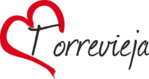 Vinilo Adhesivo para el coche o la moto " TORREVIEJA " (Ciudad) corazón Sticker ca.8x16cm Pegatina sin fondo