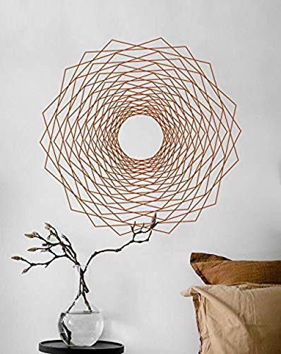 Vinilo de alta calidad pegatina de pared mural dormitorio de moda cartel geometría sagrada pared belleza 63x63 cm