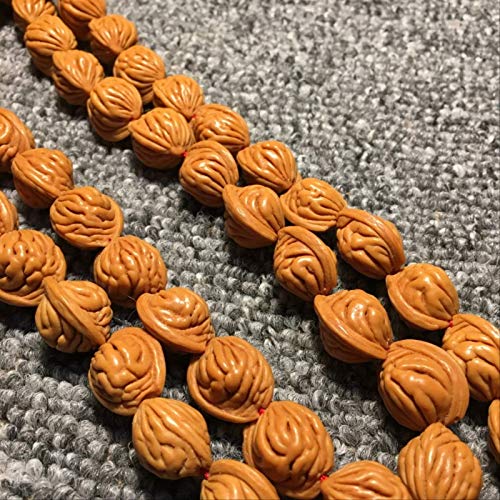 Vinkstar Natural Dragon-Print Walnut Bodhi Dragon-Impreso Melocotón Nogal De Melocotón De Mano Melocotón Buda Buda Pulsera De Cordón 54.