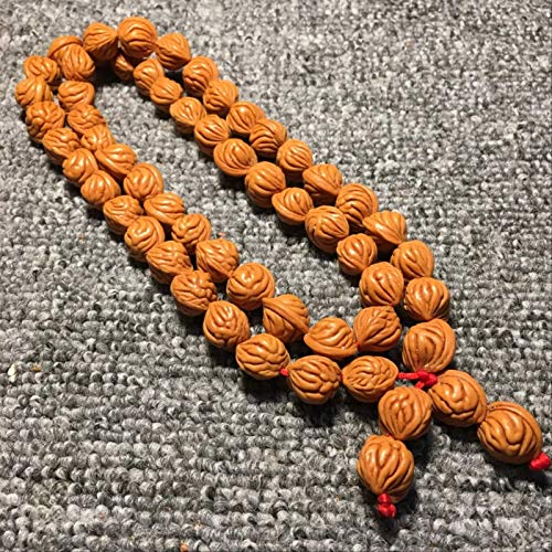 Vinkstar Natural Dragon-Print Walnut Bodhi Dragon-Impreso Melocotón Nogal De Melocotón De Mano Melocotón Buda Buda Pulsera De Cordón 54.