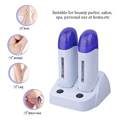 Vinteky Roll-On Calentador de Cera Fundidor Electrico Depiladora Easy Wax Depilación Para Bellaza,Regalo para Mujeres