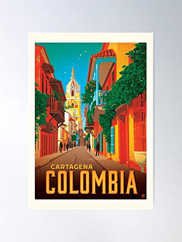 Visit Retro Holiday America Colombia Cartagena South Columbia El póster de decoración de interiores más impresionante y elegante disponible en tendencia ahora