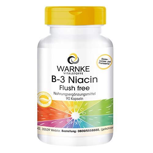 Vitamina B3 500mg – Niacina Flush Free – No ruborizante – 90 cápsulas