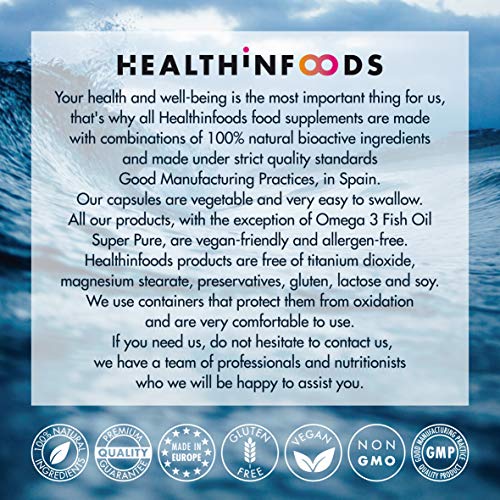 Vitamina C Altamente Concentrada-Healthinfoods -1200mg por Dosis Diaria-180 cápsulas-100% Vegana -Refuerza el Sistema Inmunológico y Reduce el Cansancio-Fabricada en España- GMP- 60 a 180 días