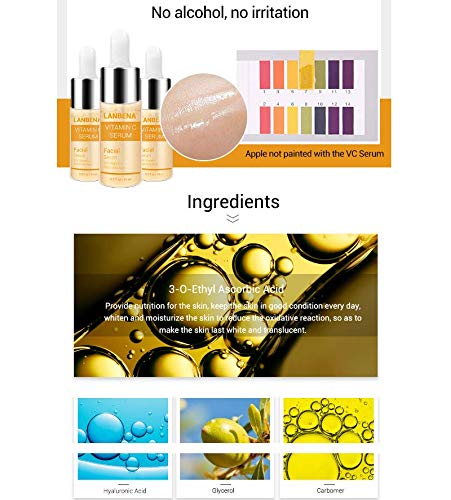 Vitamina C Essence Serum, Cuidado facial líquido Argirelina ácido hialurónico hidratante antienvejecimiento 15 ml