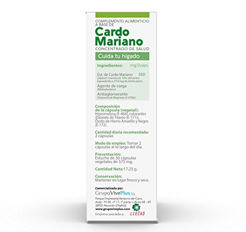 Vive+ Advance Cardo Mariano, Suplemento Alimenticio - 3 Paquetes de 30 Cápsulas