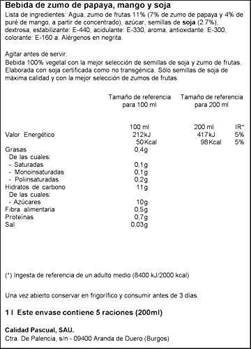 Vivesoy Zumo de Soja, Papaya y Mango - 1000 ml - [Pack de 8]