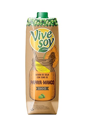 Vivesoy Zumo de Soja, Papaya y Mango - 1000 ml - [Pack de 8]