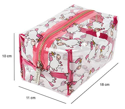 Vivid Hue - Bolsa de maquillaje transparente para mujer, bolsa de cosméticos grande, PVC, bolsa de viaje