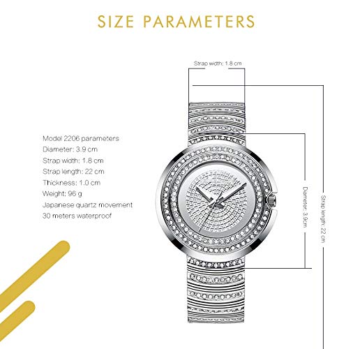 Voigoo Las Mujeres Minimalista de Cuarzo analógico Reloj señoras de los Relojes a Prueba de Agua Banda de Oro Elegante Diamante cristalino Reloj Mujer