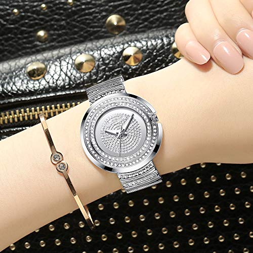 Voigoo Las Mujeres Minimalista de Cuarzo analógico Reloj señoras de los Relojes a Prueba de Agua Banda de Oro Elegante Diamante cristalino Reloj Mujer