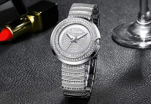 Voigoo Las Mujeres Minimalista de Cuarzo analógico Reloj señoras de los Relojes a Prueba de Agua Banda de Oro Elegante Diamante cristalino Reloj Mujer