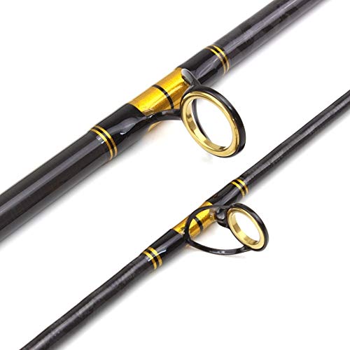 Volibear RXRQPM Sección 3 2.1M de Carbono caña de Pescar Cebo de mar línea cimentado pese Peso 70-250g Barra 30-50ib XH habotai RXRQPM (Color : Black, Size : 2.1M)