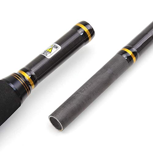 Volibear RXRQPM Sección 3 2.1M de Carbono caña de Pescar Cebo de mar línea cimentado pese Peso 70-250g Barra 30-50ib XH habotai RXRQPM (Color : Black, Size : 2.1M)