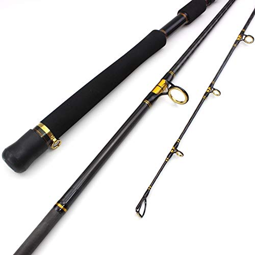 Volibear RXRQPM Sección 3 2.1M de Carbono caña de Pescar Cebo de mar línea cimentado pese Peso 70-250g Barra 30-50ib XH habotai RXRQPM (Color : Black, Size : 2.1M)