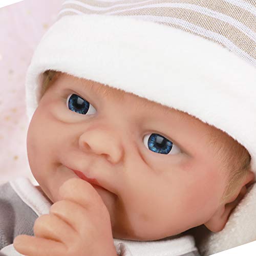 Vollence Muñecos de 14 Pulgadas con Pelo, no de Vinilo, muñecos realistas, muñecos Reales, muñecos Reales para bebés, muñecos para recién Nacidos, muñecos Reales para renacer - Niño