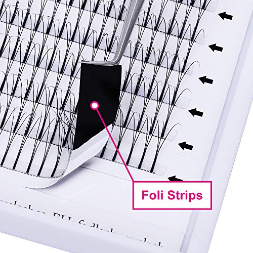 Volumen de Pestañas Rusas 3D 0.10mm C Curl 10mm Pestañas de Tallo Largo Prefabricados Extensiones de Pestañas Premade Volume Lashes Extension(3d-0.10c-10)