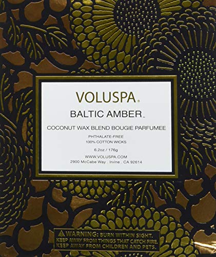 Voluspa Scalloped Glass Votive Candle in Baltic Amber