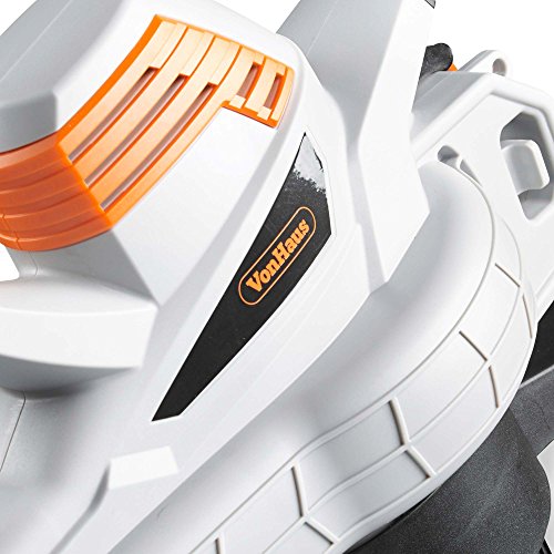 VonHaus Soplador Aspiradora de Hojas 3 en 1 de 3000W – Sopla, Aspira y Tritura Las Hojas - Bolsa de 45 litros – Ajustes de Velocidad Variable de 8000-14000RPM – 15: 1 Radio de Cobertura
