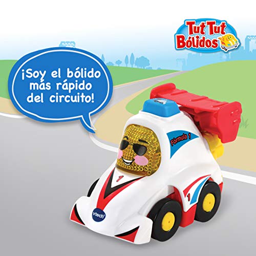 VTech- Alan Fórmula 1 TutTut Bólidos Coche de carreras interactivo con voz, música y efectos de sonido, incluye botón sorpresa, Multicolor (80-514222) , color/modelo surtido
