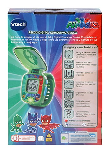 VTech PJ Masks Gekko, Reloj Digital Educativo, Color Verde (80-175887)