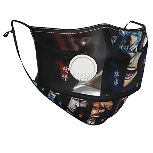 VTYOSQ Bleach Espada Zommari Rureaux Nnoitra Gilga Grimmjow Jaegerj Balaclava Bandanas con válvula de respiración con 6 filtros de carbono PCS