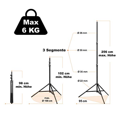 Walimex WT-806 - Trípode para luz (Incluye Bolsa de Transporte), Color Negro