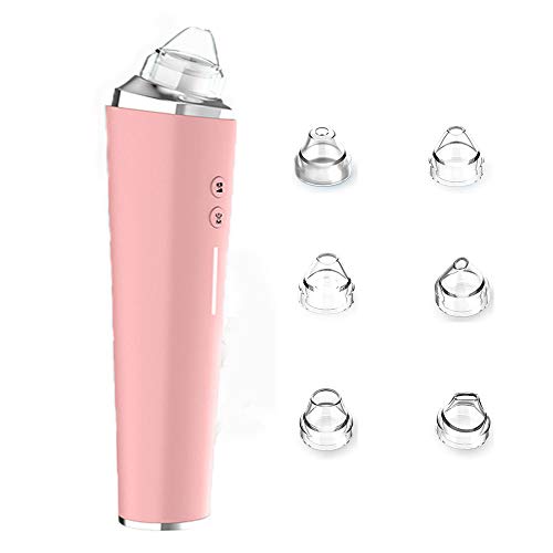 WANGT Limpiador de Poros, removedor de espinillas eléctrico Herramienta de espinillas Medidor de espinillas Visual Aumento de 20 Veces Carga USB 3 Modos 6 reemplazables Propina,Rosado