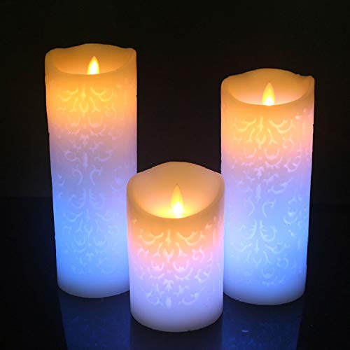 wangZJ Gradiente de cambio de color Velas led Control remoto/electrónica Velas de respiración sin llama Luces de noche/Decoración de fiesta de boda / 80X120mm