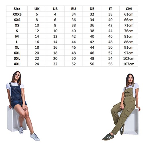 Wash Clothing Company Grace Peto de Premamá - Luz Azul Peto Vaquero de Embarazo Peto Mujer GRACEPW (EU 44)