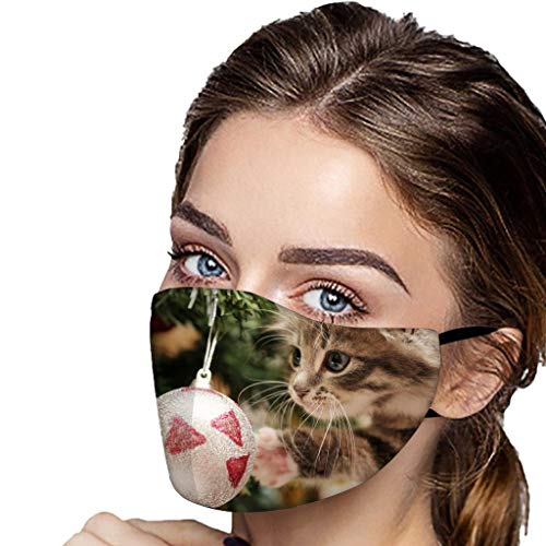 Watopi - Bandanas para rostro de Navidad para adultos, lavable, reutilizable, transpirable, de algodón