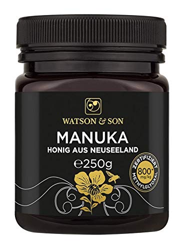 Watson & Son Miel de Manuka MGO 800+ 250g, Calidad Premium Certificada de Nueva Zelanda, Pura y natural