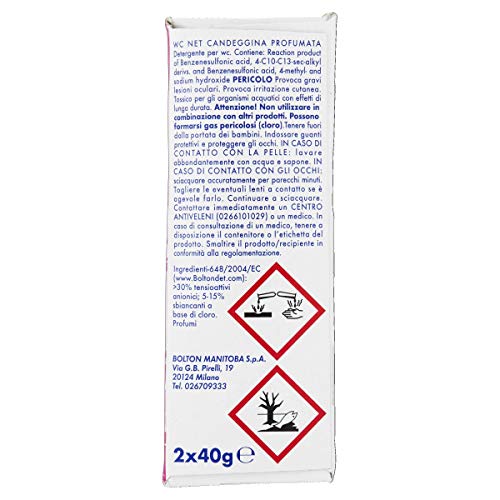 Wc Net - Candegina perfumada - 2 unidades de 40 g x 12-960 ml