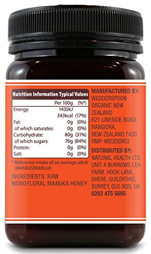 Wedderspoon 100% RAW Manuka Honey Active 16+ 500g