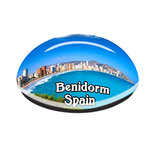 Weekino Levante Beach Benidorm España Imán de Nevera Nevera de Cristal 3D Ciudad Turística Viaje Colección de Recuerdos Regalo Fuerte Etiqueta Engomada del refrigerador
