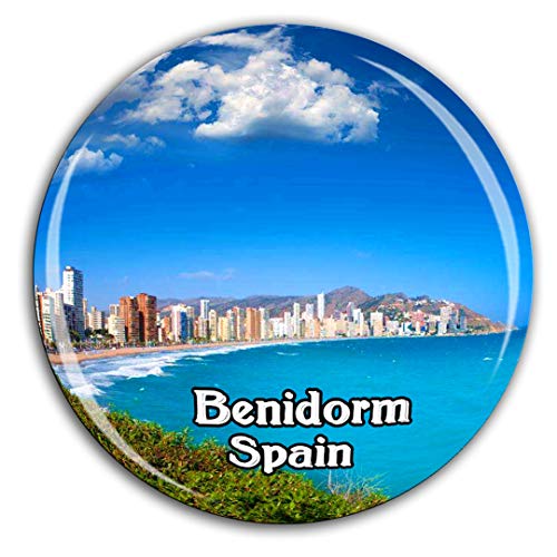 Weekino Levante Beach Benidorm España Imán de Nevera Nevera de Cristal 3D Ciudad Turística Viaje Colección de Recuerdos Regalo Fuerte Etiqueta Engomada del refrigerador