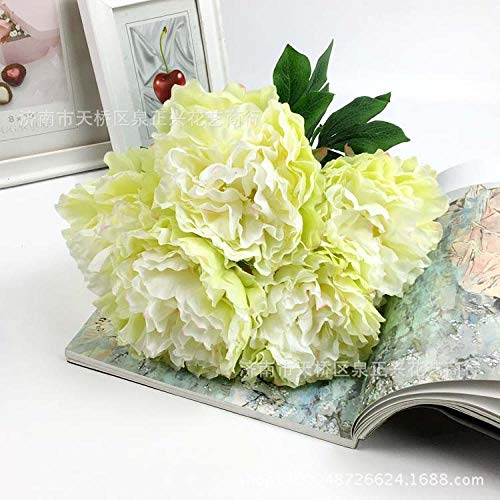 WEFLOWERSFlor Falsa Decorativa_5 Principales peonías imperiales Ramo de Flores Artificiales Flor Decorativa Boda Boda exportación Sala Pantalla @ Verde