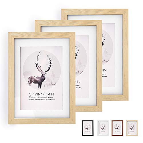 Weiao Marcos de Fotos Marco para Foto Marco de Madera Photo Frame Conjunto de 3 Vintage Marcos de Madera Decoración Hogar 23 x 33 cm (Rovere)