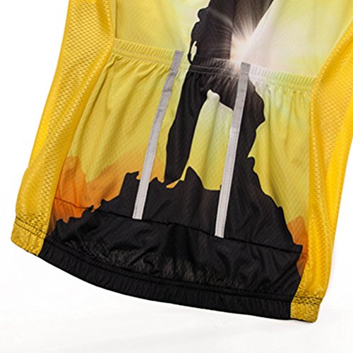 weimo Star Hombres Sportswear – Rueda Maillots de Manga Corta Ropa Deportiva bicicleta Top Hombres MTB Jersey transpirable verano negro verde, Hombre, color Schwarzes Gold, tamaño extra-large