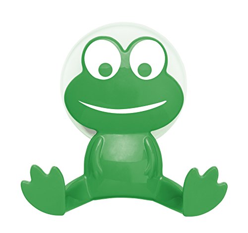 Wenko Perchero en Forma de Rana con Ventosa, PS, Verde 9,5 x 9,5 x 4 cm, 2284564 