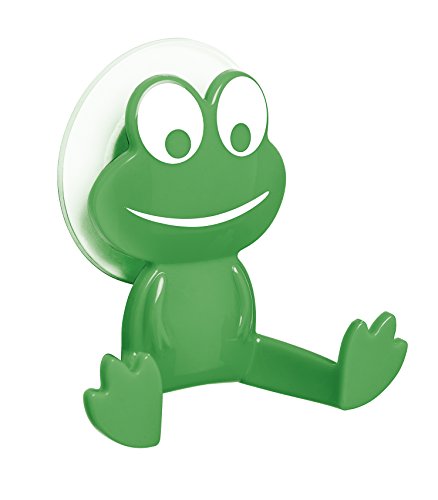 Wenko Perchero en Forma de Rana con Ventosa, PS, Verde 9,5 x 9,5 x 4 cm, 2284564 