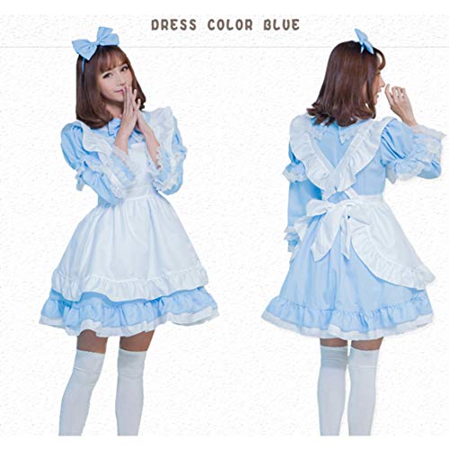 wetry Disfraz de Alicia en el país de Las Maravillas para Adultos y Niñas, Disfraz de Sirvienta Japonesa Vestido de Cosplay de Lolita Mama y Hija Disfraz