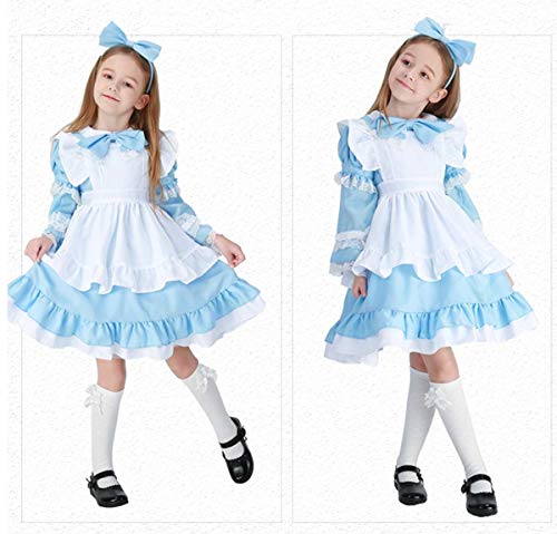 wetry Disfraz de Alicia en el país de Las Maravillas para Adultos y Niñas, Disfraz de Sirvienta Japonesa Vestido de Cosplay de Lolita Mama y Hija Disfraz