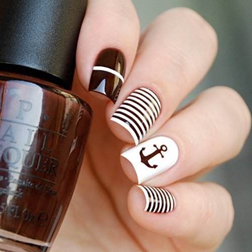 Whats Up Nails - Anchor Nail Vinyl Stencils for Nail Art Design (1 Sheet, 20 Stencils)