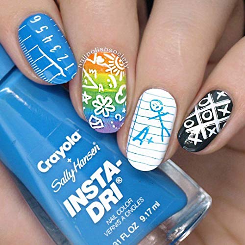 Whats Up Nails - B030 School's In Session Stamping Plate for Back To School Nail Art Design