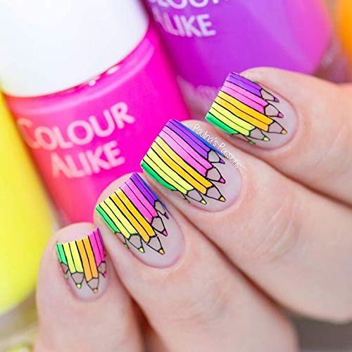 Whats Up Nails - B030 School's In Session Stamping Plate for Back To School Nail Art Design