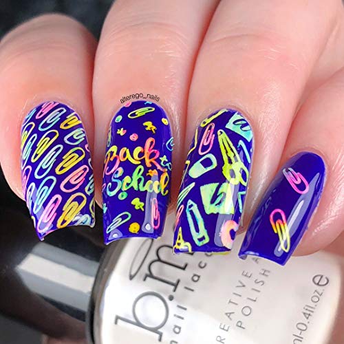 Whats Up Nails - B030 School's In Session Stamping Plate for Back To School Nail Art Design