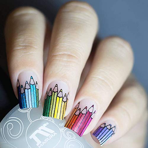 Whats Up Nails - B030 School's In Session Stamping Plate for Back To School Nail Art Design