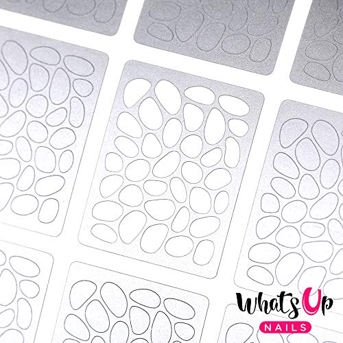 Whats Up Nails - Stones Vinyl Stencils for Nail Art Design (1 Sheet, 12 Stencils)